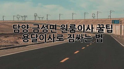 담양 금성면 원룸이사 꿀팁🍯 용달이사로 짐싸는 법!